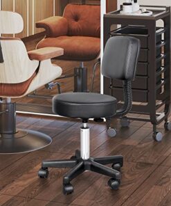 Tabouret de massage réglable noir avec dossier