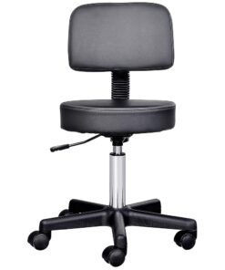 Tabouret de massage réglable noir avec dossier