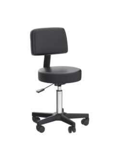 Tabouret de massage réglable noir avec dossier