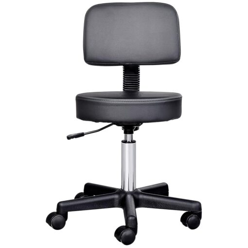 Tabouret de massage réglable noir avec dossier