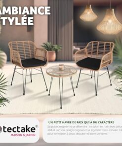 TecTake® Salon de Jardin 2 Personnes